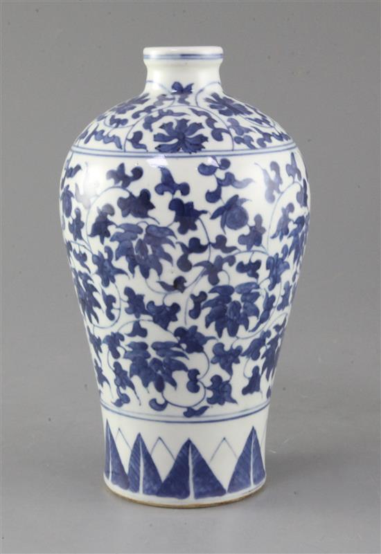 A Chinese blue and white meiping, 22cm